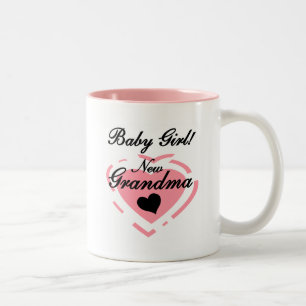 New Grandma Baby Girl Tshirts and Gifts Two-Tone Coffee Mug