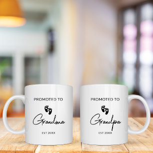 New Grandma Grandpa Baby Pregnancy Announcement Mug
