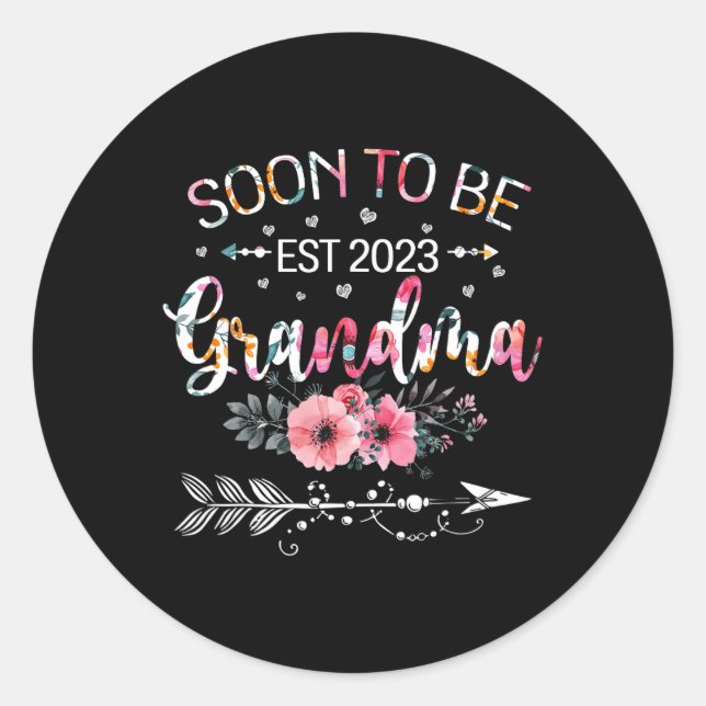 New Grandma Mother's Day Soon To Be Grandma Est 20 Classic Round Sticker (Front)