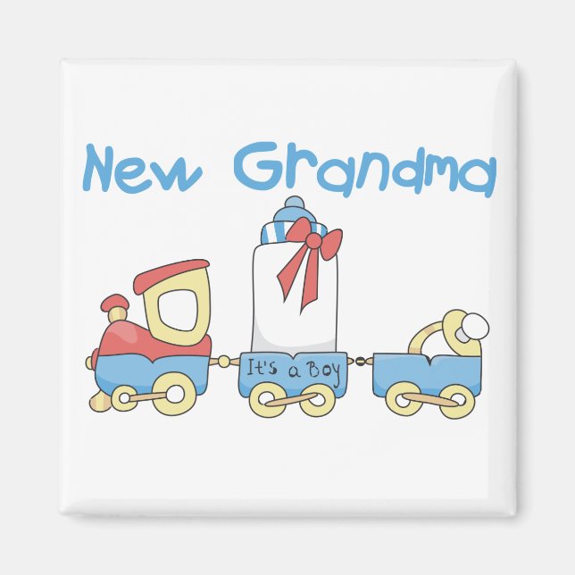 New Grandma of Boy-Train Tshirts and Gifts Magnet (Front)