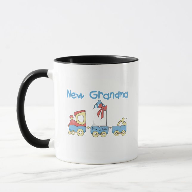 New Grandma of Boy-Train Tshirts and Gifts Mug (Left)