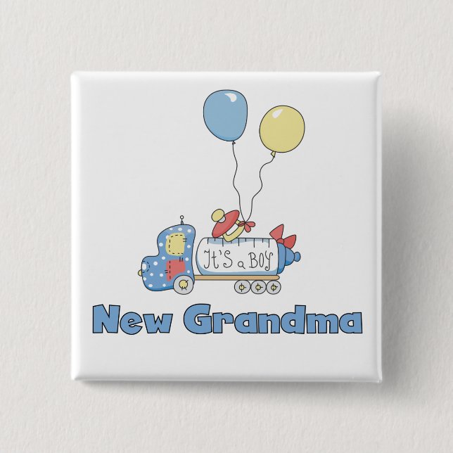 New Grandma of Boy Truck Tshirts and Gifts 15 Cm Square Badge (Front)
