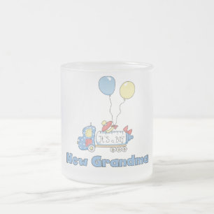 New Grandma of Boy Truck Tshirts and Gifts Frosted Glass Coffee Mug