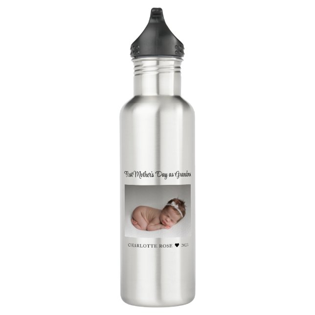 new grandmother first mothers day baby photo 710 ml water bottle (Right)