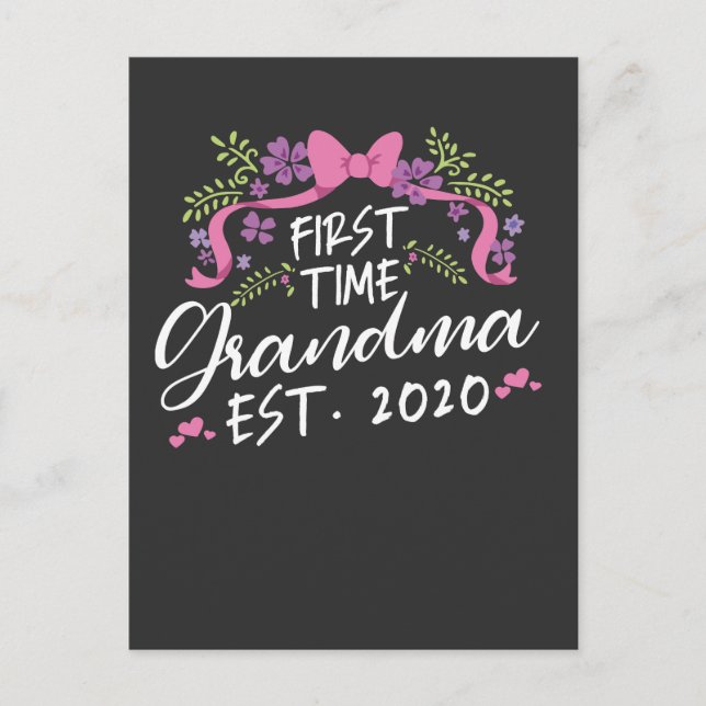 New Grandmother First Time Grandma 2020 Family Postcard (Front)