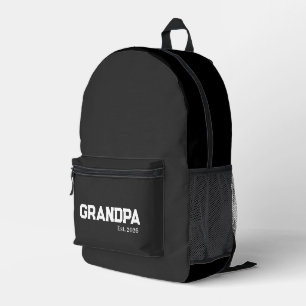 New Grandpa established est. date Printed Backpack