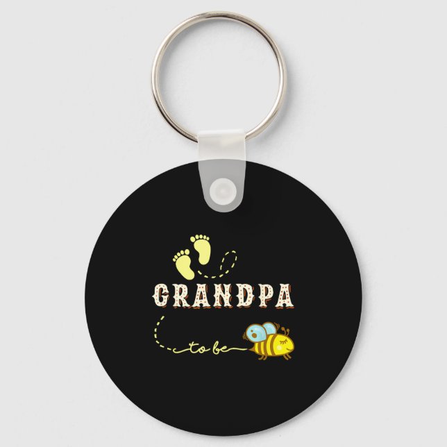 New Grandpa Grandpa To Bee Funny Fathers Day Shirt Key Ring (Front)