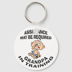 New Grandpa In Training Gift Key Ring