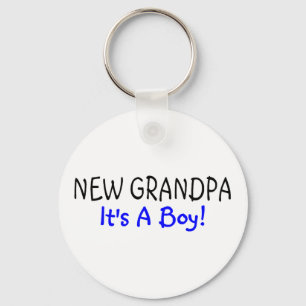 New Grandpa Its A Boy Key Ring