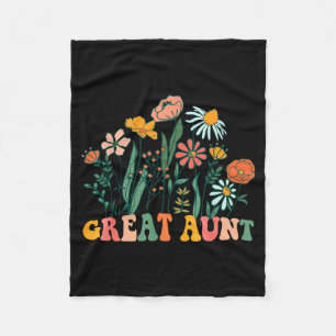New Great Aunt Wildflower First Birthday &amp; Bab Fleece Blanket