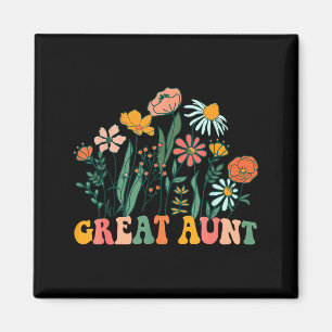 New Great Aunt Wildflower First Birthday & Bab Magnet