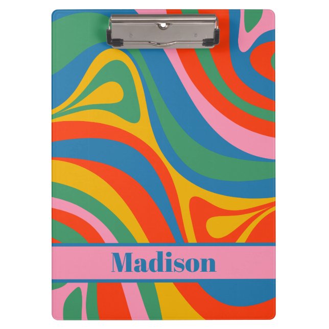 New Groove Colourful Abstract Pattern Personalised Clipboard (Front)