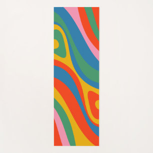 New Groove Retro Rainbow Colorful Trippy Abstract Yoga Mat