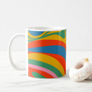 New Groove Retro Trippy Colorful Abstract Pattern Coffee Mug