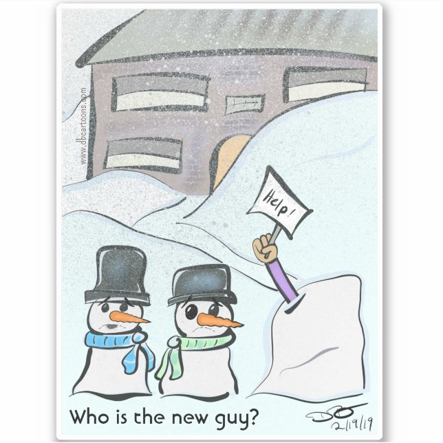 New Guy Custom Cut Medium Stickers (Front)