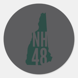 New Hampshire 4000 Footer List Long Sleeve _1 Classic Round Sticker