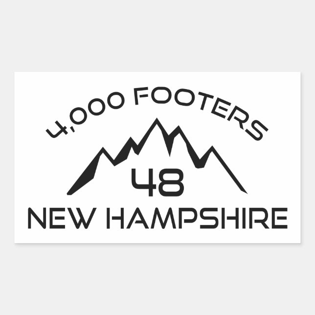 New Hampshire 4000 Footers Mountain Rectangular Sticker (Front)