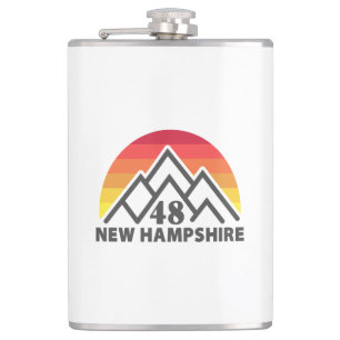 New Hampshire 48 Retro Mountain Hip Flask