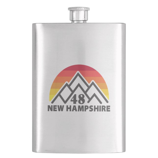 New Hampshire 48 Retro Mountain Hip Flask (Front)