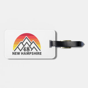 New Hampshire 48 Retro Mountain Luggage Tag