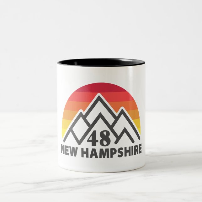 New Hampshire 48 Retro Mountain Two-Tone Coffee Mug (Center)