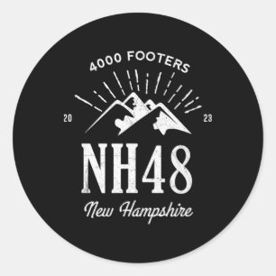 New Hampshire 4,000 Footers Nh48 Hiking  Classic Round Sticker