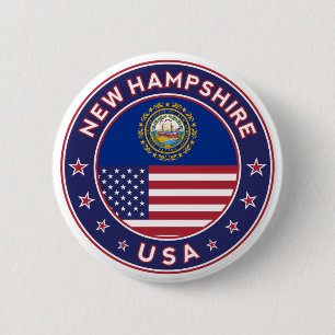 New Hampshire 6 Cm Round Badge