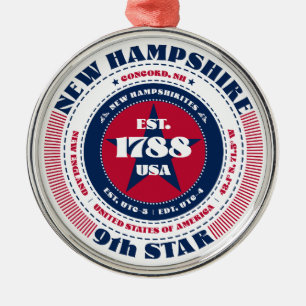 New Hampshire 9th State Christmas Ornament