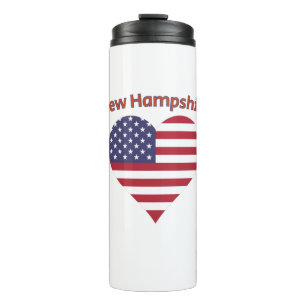 New Hampshire American Flag Heart Thermal Tumbler