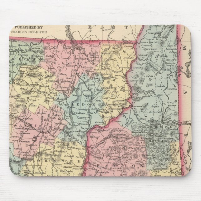 New Hampshire and Vermont 3 Mouse Pad (Front)