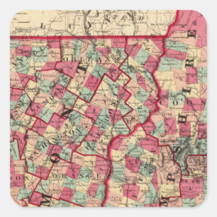 New Hampshire and Vermont Square Sticker