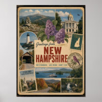 New Hampshire Authentic Vintage Style