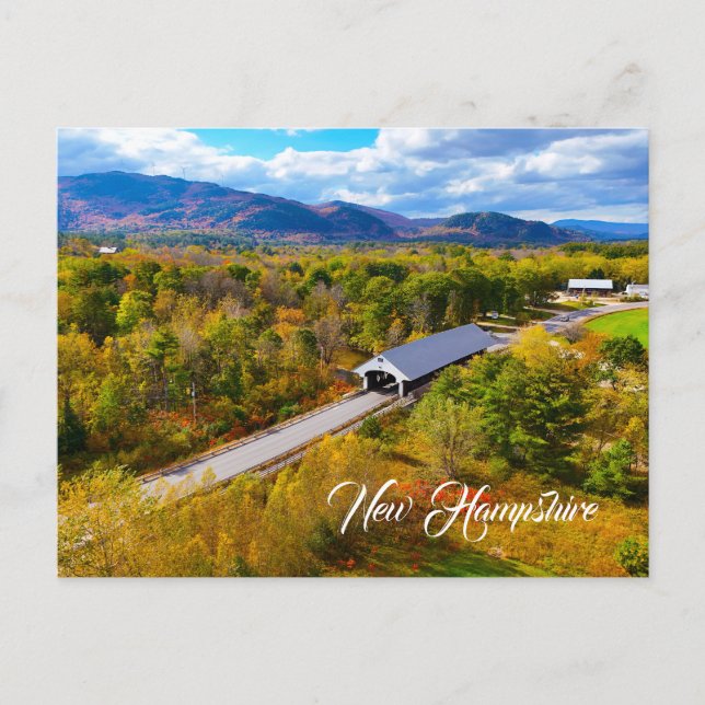 New Hampshire autumn bridge Postcard (Front)