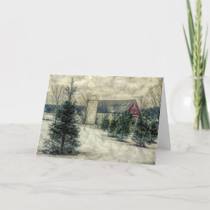 New Hampshire barn during Winter Card