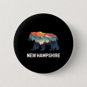 New Hampshire Bear 6 Cm Round Badge
