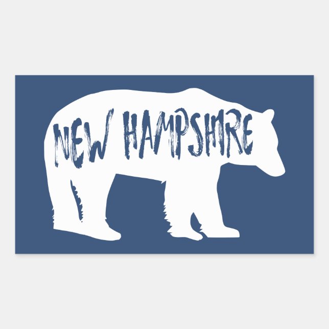 New Hampshire Bear Rectangular Sticker (Front)