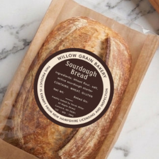 New Hampshire Brown Cottage Sourdough Bread Label