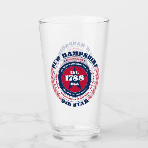 New Hampshire Circular Typography Design Glass
