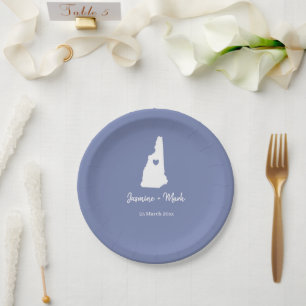 New Hampshire Destination Wedding Party Paper Plate