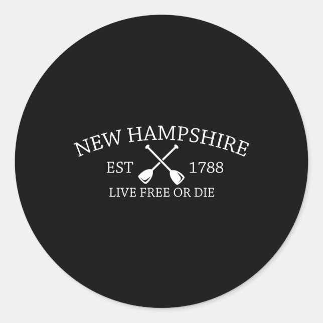New Hampshire Est 1788 Classic Round Sticker (Front)
