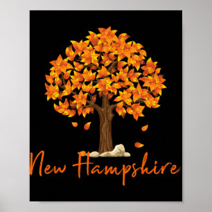 New Hampshire Fall Foliage Autumn Rustic Maple Oak Poster