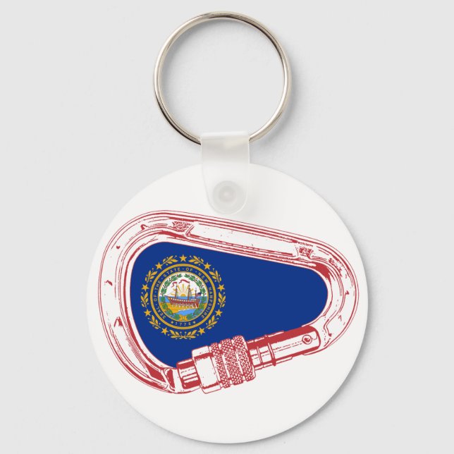 New Hampshire Flag Climbing Carabiner Key Ring (Front)
