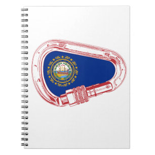 New Hampshire Flag Climbing Carabiner Spiral Notebook