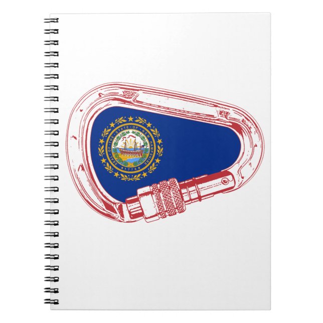 New Hampshire Flag Climbing Carabiner Spiral Notebook (Front)