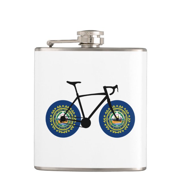 New Hampshire Flag Cycling Hip Flask (Front)