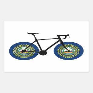 New Hampshire Flag Cycling Rectangular Sticker