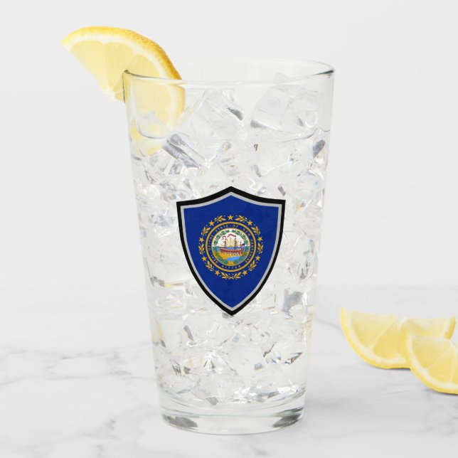 New Hampshire flag Glass (Front Ice)