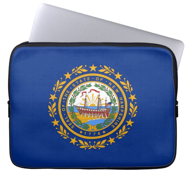 New Hampshire Flag Laptop Sleeve (Front)