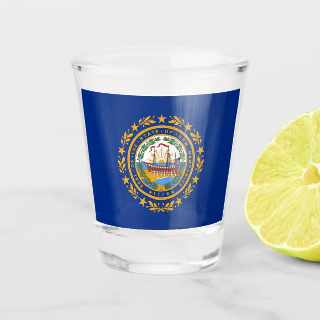 New Hampshire Flag Shot Glass (Front)