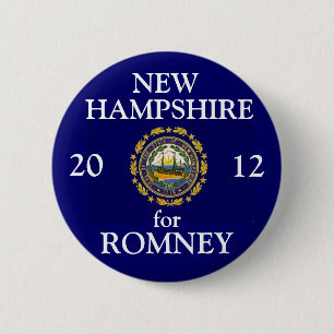 New Hampshire for Romney 2012 6 Cm Round Badge
